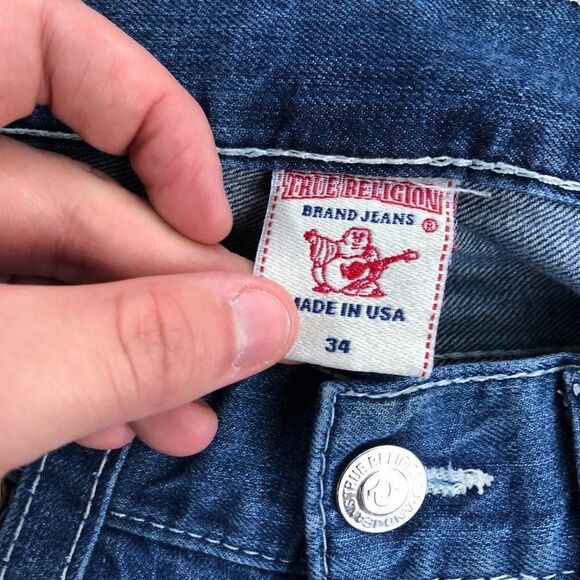 Vintage True Religion Jeans Size 34 BOBBY Blue - Picture 4 of 10